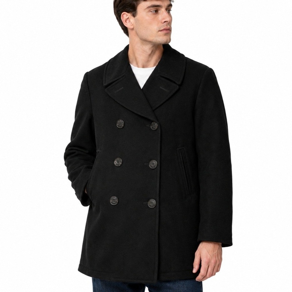 DSCP Quarterdeck‎ Collection US Black Pea Coat Wool Double Breasted 40R
